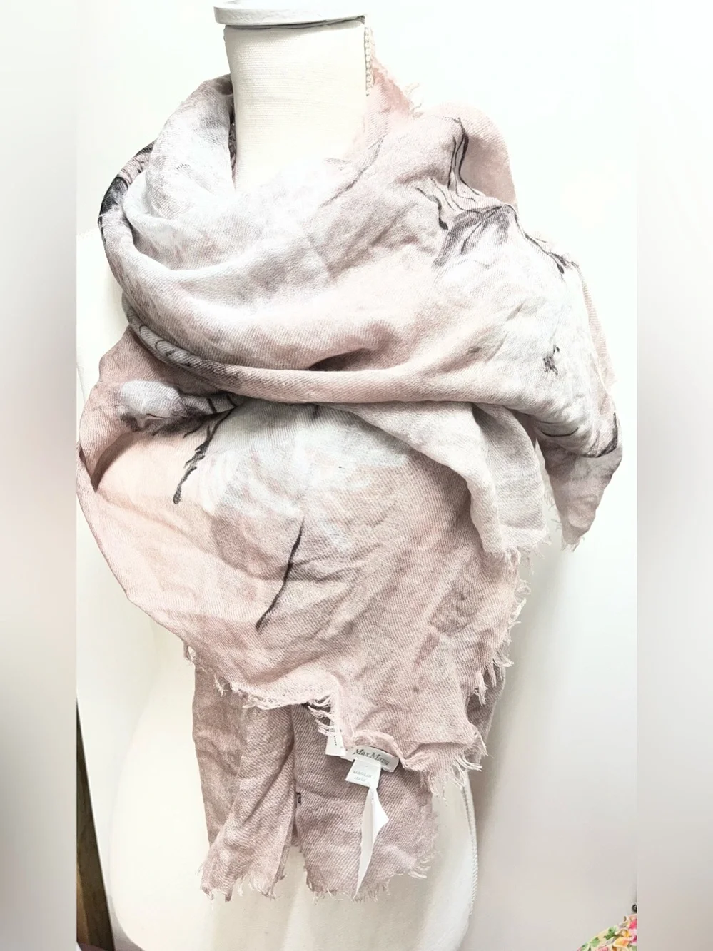 MaxMara silk wool cashmere scarf women’s designer OS